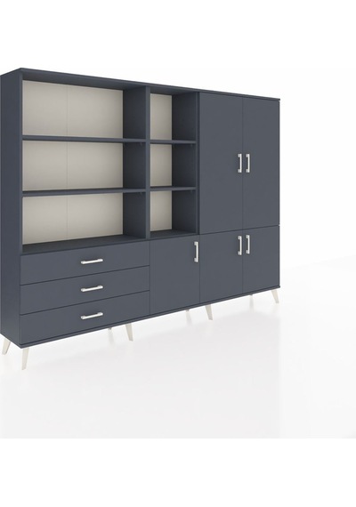 Arges Dolap 11 Raflı 3 Çekmeceli 5 Kapaklı 220x30x163 Antrasit-an Antrasit-antrasit Arges Dolap 11 Raflı 3 Çekmeceli 5 Kapaklı 220x30x163 Antrasit-an Antrasit-antrasit