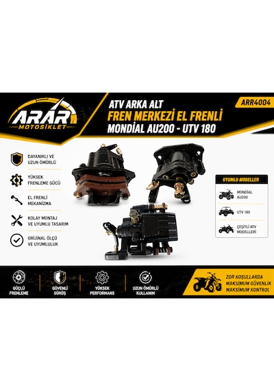 Atv Arka Alt Fren Merkezi El Frenli-mondial Au200-utv 180-arr4004