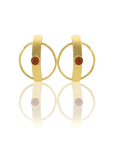 Kadir Jewellery 22 Ayar Altın Kaplama Vintage Küpe -el İşçiliği Ve Hipoalerjenik Küpe Kırmızı 90767534