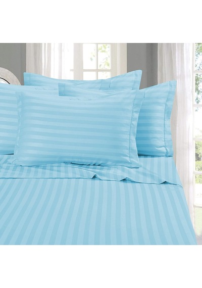 Stripe Bed Sheets Yatak Örtüsü, Akuamarin, Çift Kişilik Çok Renkli