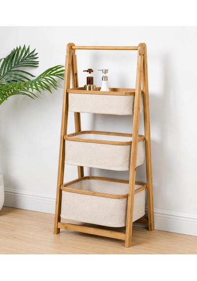 Pacı Bambu Krem Sepetlı Organızer