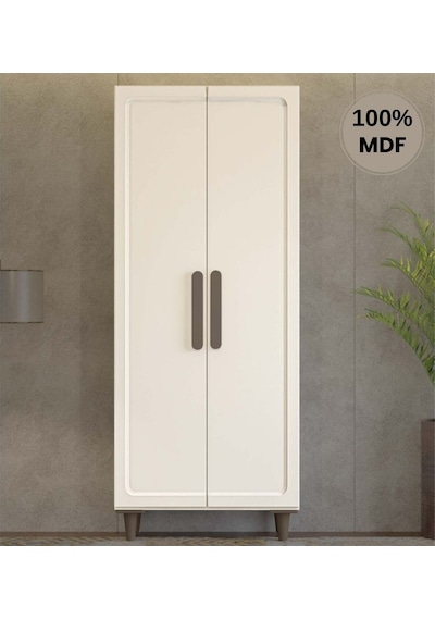 Manolya 2 Kapak Mdf Ayaklı Tasarım Gardırop Aytaşı