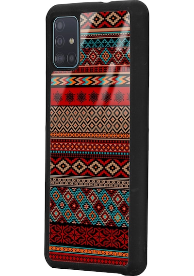 Samsung Uyumlu A51 Motif Tasarımlı Glossy Telefon Kılıfı Siyah