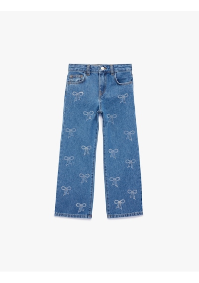 Koton Pamuklu Fiyonk Baskılı Taş Detaylı Denim Pantolon Koyu İndigo 6skg40019ad Koyu Indigo Koton Pamuklu Fiyonk Baskılı Taş Detaylı Denim Pantolon Koyu İndigo 6skg40019ad Koyu Indigo