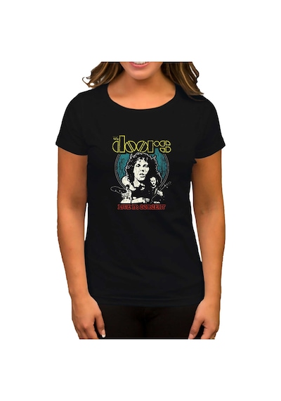 The Doors Live in Concert Siyah Kadın Tişört Siyah