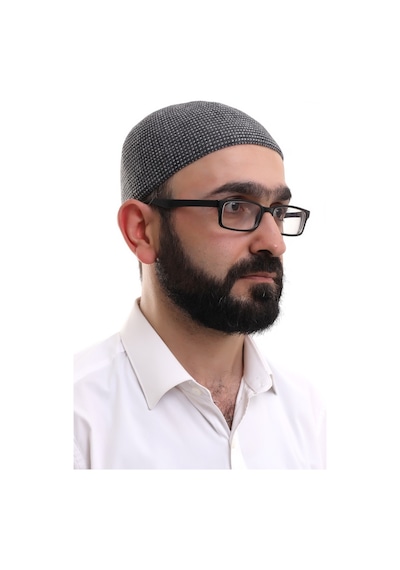 Siyah Kışlık Nokta Desenli Orlon Namaz Takkesi Siyah