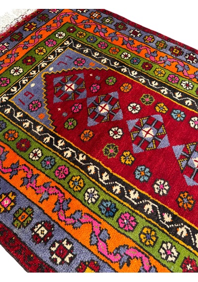El Dokuma 1971 Koleksiyonluk 100x135 Kök Boya Selendi Halısı