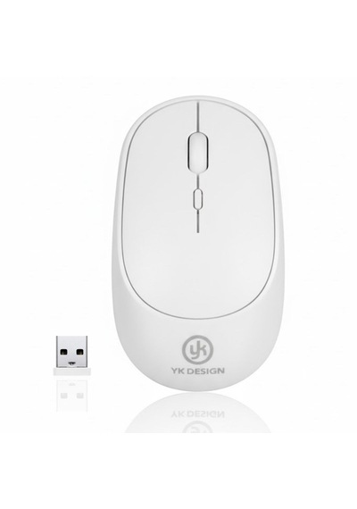 Beyaz Renkli Ergonomik Sessiz Kablosuz Mouse Usb Alıcılı, Ofis Ve Oyun İçin Konforlu Bilgisayar Faresi Ms6310 4801