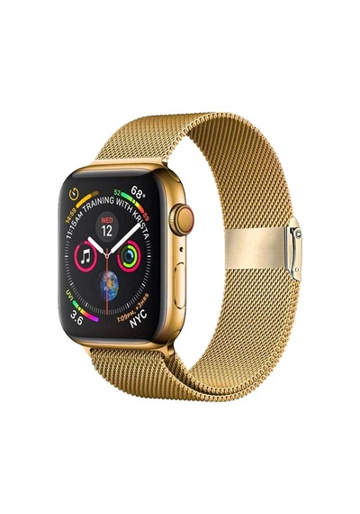E2M Apple Uyumlu  Watch 42-44-45-49 MM KRD-31 Metal Gold Kordon