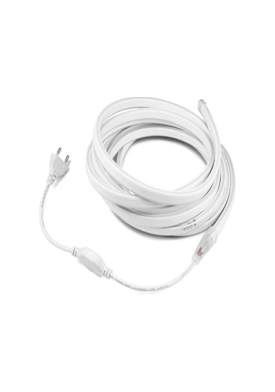 2 Metre Neon Beyaz 220 V Esnek Hortum Şerit Led Işık+ 1 Güç Fişi