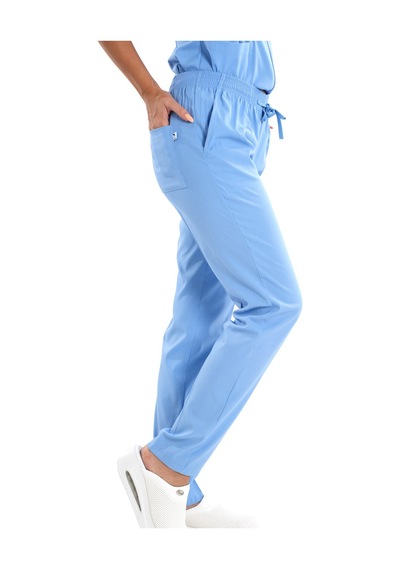 Bebe Mavi Lily Model Fermuarlı Soft Likra Doktor Hemşire Üniforma 001
