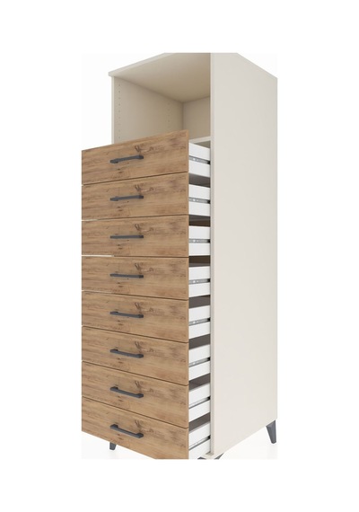 Kronos Dolap Tek Raflı 8 Çekmeceli 60x59x182 Aytaşı-çam Aytaşı