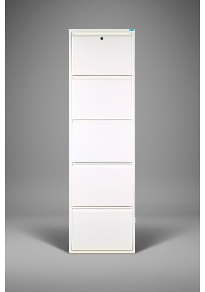 Metal Ayakkabılık 5'li Kilitli Model Beyaz, Lc08-msrl50-5 Çok Renkli