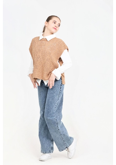 Modanino Kız Çocuk 3'lü Jean Takım Pantolon+gömlek+triko Yelek 5-15 Yaş 12545 Kahverengi Modanino Kız Çocuk 3'lü Jean Takım Pantolon+gömlek+triko Yelek 5-15 Yaş 12545 Kahverengi