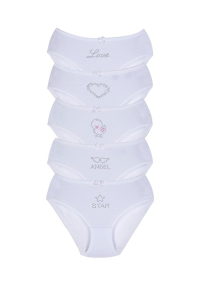 New Lilla 002 Kız Çocuk Taş Baskılı 5'Li Külot Paketi (549351551)