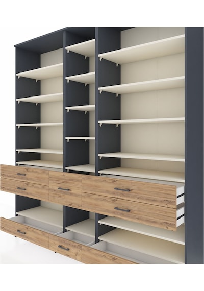 Hyperion Dolap 19 Raflı 8 Çekmeceli 220x44x243 Antrasit-aytaşı/çam Aytası/atlas Çam Hyperion Dolap 19 Raflı 8 Çekmeceli 220x44x243 Antrasit-aytaşı/çam Aytası/atlas Çam