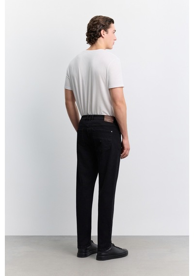 Avva Erkek Siyah Eskitme Yıkamalı Pamuklu Elastan Madrid Comfort Slim Fit Jean Pantolon A62y3528