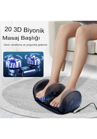 Kablosuz 3d Ayak & Baldır Masaj Aleti, Derin Yoğurma & Isıtma Rahatlama Elastomer Bacak Masaj Aleti Siyah