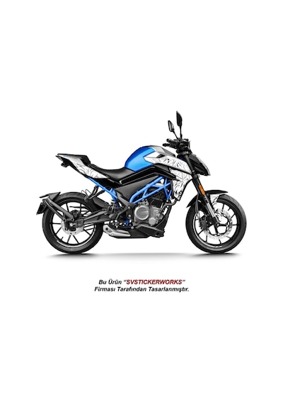 Cfmoto 250nk Orta Tattoo Desen Dövme Sticker Set Sağ Ve Sol Yeni Kasa Uyumlu Beyaz