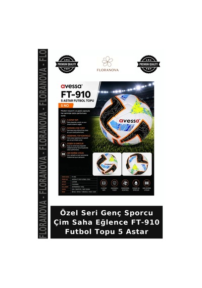 Özel Seri Genç Sporcu Çim Saha Eğlence Ft-910 Futbol Topu 5 Astar Çok Renkli