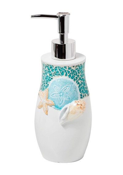 By Saturday Knight Ltd. South Seas Sabunluk, Reçine, Turkuaz/beyaz, Losyon/sabun Dispenseri 000 Açık Krem
