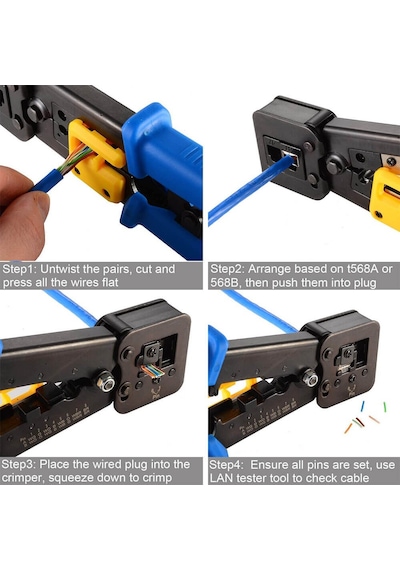100 Adet Rj45 Cat6 Ftp Ez Konnektör Yeni Nesil Delikli Konnektör