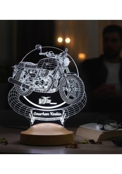 Moto Guzzi V7 Led Lamba Motosiklet Tutkunlarına Kişiye Özel Dekoratif Hediye 2016-2020
