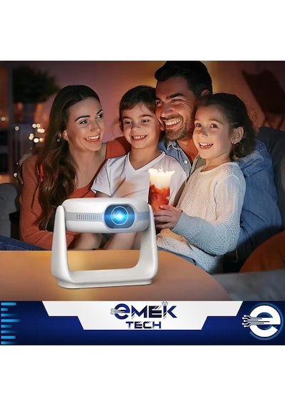 Taşınabilir Yüksek Performanslı 4k Sinema Projektörü Şarjlı Bluetooth Android Hoparlörlü Işıklı-128586