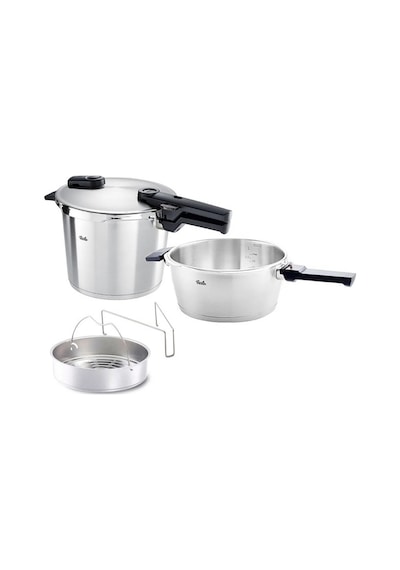 Fissler Vitaquick Premium Mat 8+4 Litre Düdüklü Tencere + Buharda Pişirme Aparatı Inox