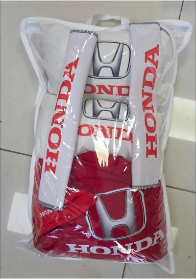 Kırmızı Honda Süper Set Dörtlü Servis Kılıfı + İkili Yastık Ve Kemer Kılıfı +vites Poları