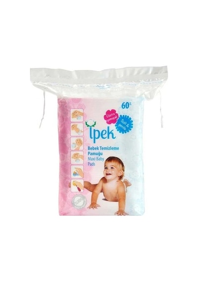 İpek Bebek Temizleme Pamuğu 60 Adet x 6 Paket