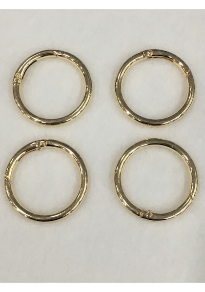 Karantuhafiye Çanta Halkası Yuvarlak Yaylı Klips 3 Cm 4 Lü Set Gold Gold Çok Renkli