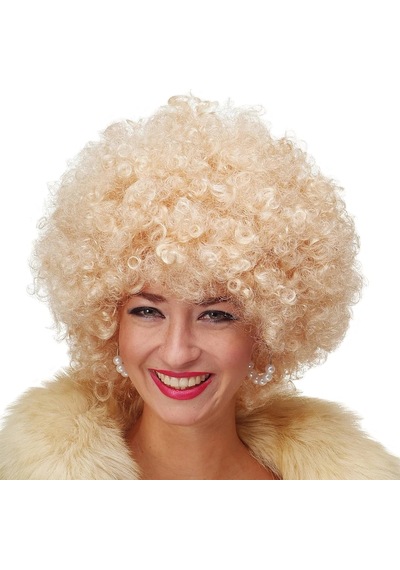 Altın Renk Kıvırcık Afro Bonus Peruk Saç Parti Peruğu Platin