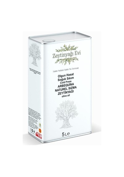 Zeytinyağı Evi Naturel Sızma Soğuk Sıkım Arbequina Zeytinyağı 5 L