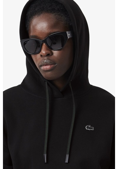 Lacoste Womens Relaxed Fit Sweatshirt Rahat Kesim Kapüşonlu Kadın Sweatshirt Siyah