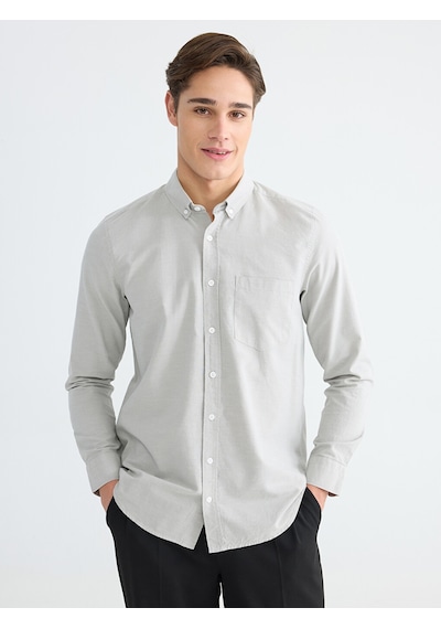 Lcwaıkıkı Classic Gri Regular Fit Oxford Erkek Gömlek