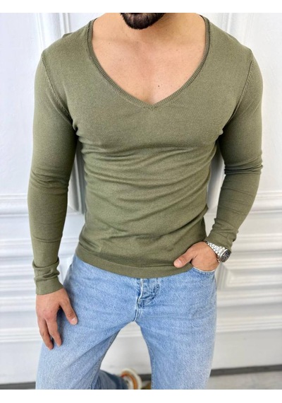 Elku Moda Kazak Örme Tüylenmez Naturel Pamuk Kazak Slim Fit Triko Dar Kesim Body Kazak Yeşil Elku Moda Kazak Örme Tüylenmez Naturel Pamuk Kazak Slim Fit Triko Dar Kesim Body Kazak Yeşil