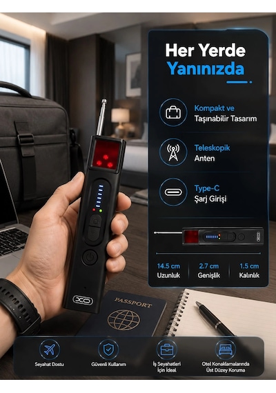 5 Kademeli Hassasiyet Ayarlı Kablosuz Sinyal Dedektörü