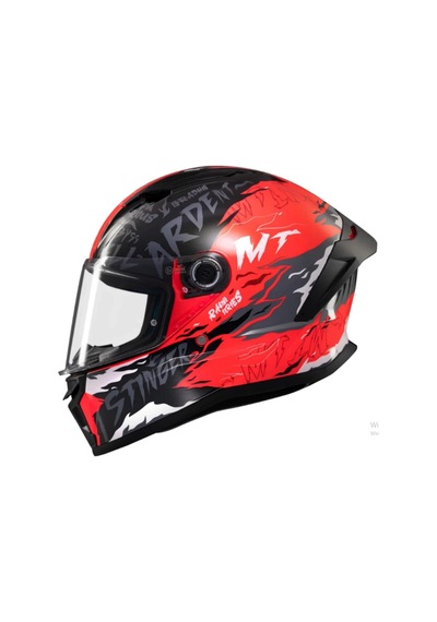 Mt Stinger 2 Ardent C5 Parlak Kapalı Kask Siyah - Kırmızı