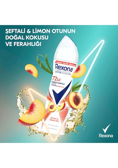 Rexona Şeftali & Limon Otu Kadın Sprey Deodorant 3x150 ML