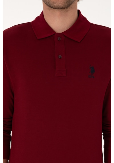 U.S. Polo Assn. Erkek Regular Fit Polo Yaka Bordo Basic Sweatshirt 50307757-VR014