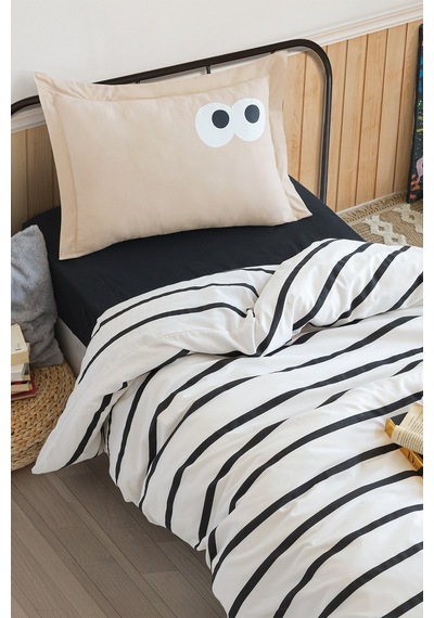 Eponj Home Kolay Ütülenir Nevresim Takımı Tek Kişilik Funny Kahve Siyah