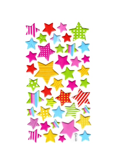 Sticker Kabartmalı Stiker Defter, Planlayıcı Etiket Lbu-024 - 17x9 Cm - Renkli Yıldızlar