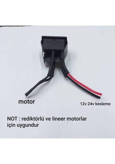 12volt 24 Volt Motor Sağ Sol Çevirme Butonu siyah