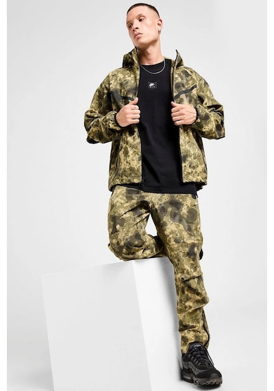 Nike Tech Fleece Full Zip Windrunner Hoodie Kapüşonlu Unisex Kamuflaj Sweatshirt Haki