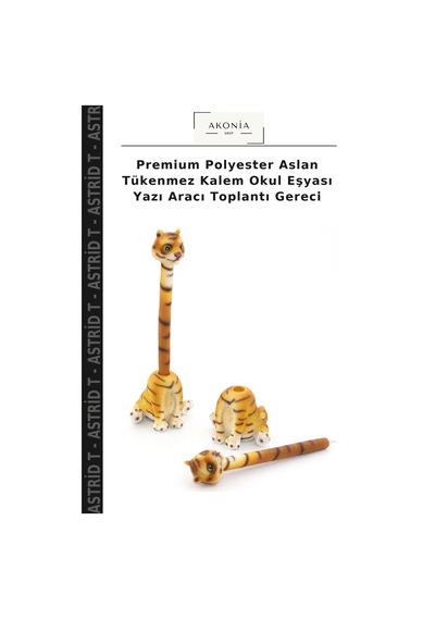 Premium Polyester Aslan Tükenmez Kalem Okul Eşyası Yazı Aracı Toplantı Gereci Çok Renkli