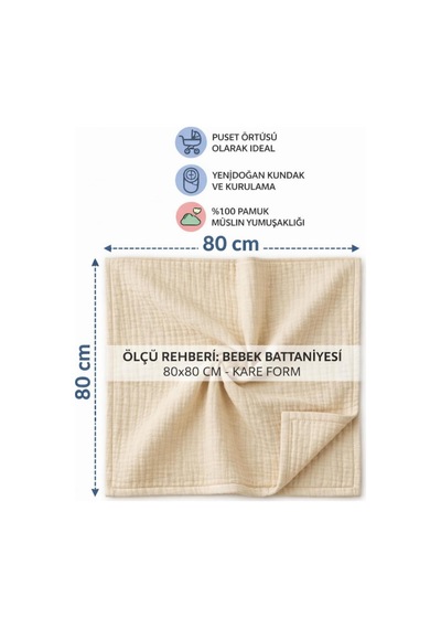 80 X 80 9 Parça Bebek Battaniye Takımı 80 X 80 Cm. Çok Renkli