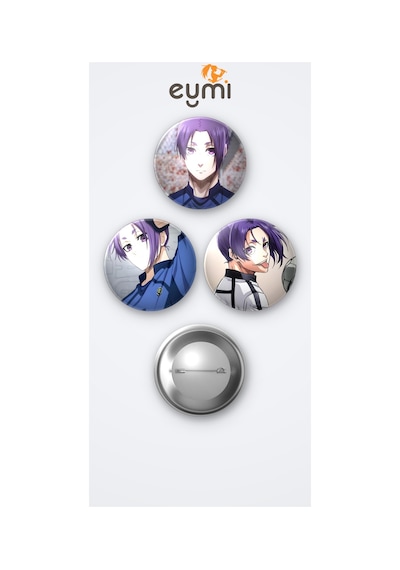 Blue Lock Animesi Mikage 3'lü Metal Rozet Seti 58mm İğneli Buton Çanta Yaka Rozeti Çok Renkli