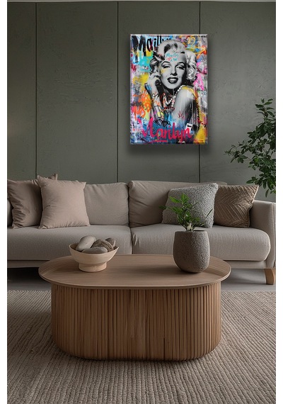 Marilyn Monroe 4mm Cam Tablo Pop Art Uv Baskı Portre Beyaz