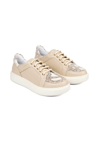 Bestello Bağcıklı Eva Sneaker 101-14725-122 Kadın Ayakkabı Bej-bej Yılan